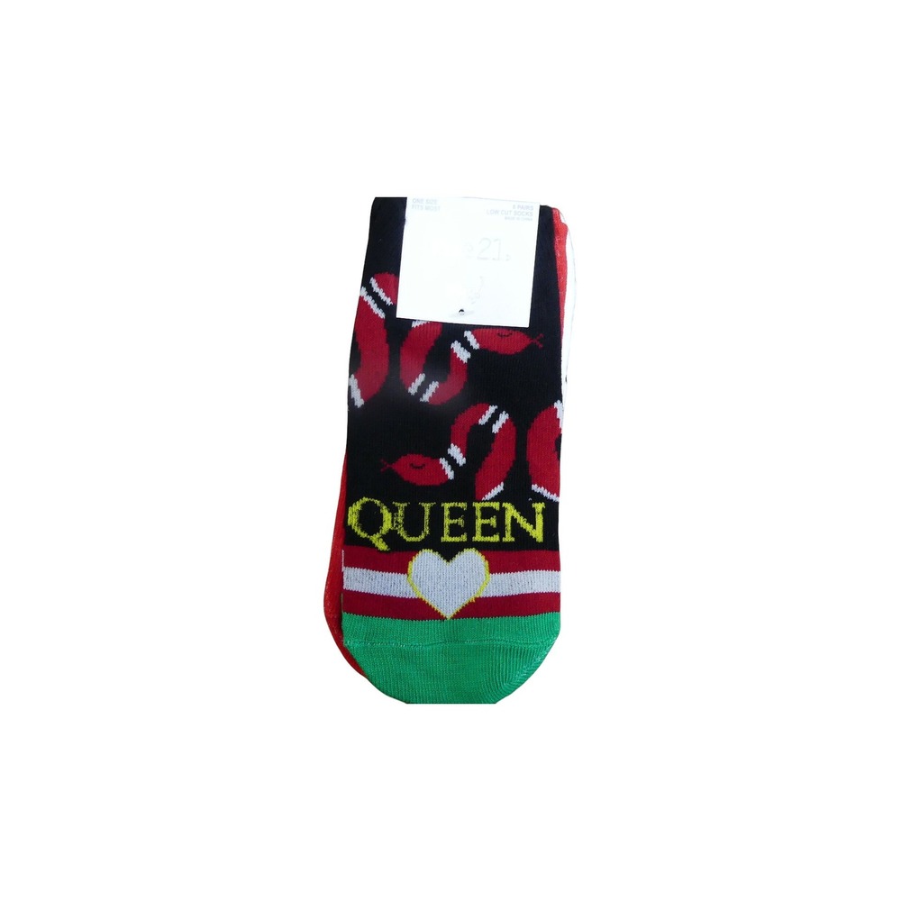 Forever 21 Low Cut Socks Women One Size Multicolor New 5 Pair Pack Graphic Dog